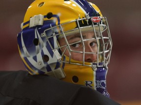 Windsor Lancers veteran goaltender Blake Richard Is trying to help a young roster overcome  some early season injuries.
(JASON KRYK/Windsor Star)