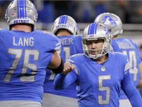 Detroit Lions kicker Matt Prater (5) was named NFL special teams player of the month on Wednesday.
