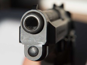 File photo of the muzzle of a Beretta 92 FS nine-millimetre semi-automatic pistol.