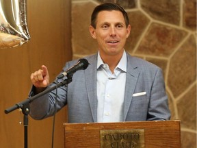 Ontario PC Leader Patrick Brown speaks Oct. 14, 2017, during an event at the Caboto Club.