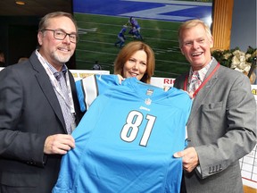 Jack Jorgensen, right, president and CEO Advance Business Systems, with Bill Bevan, left, and Terry Johnson, both of Windsor-Essex Children's Aid Society. attended the 26th annual Thanksgiving Day Football Classic fundraising event at Windsor Yacht Club on Nov. 23, 2017. Hosted by Advance Business Systems, the Thanksgiving Day event collects donations, and this year Windsor Essex Children's Aid Society is the recipient. Advance Business Systems is Southwestern Ontario's largest supplier of document management equipment and supplies.