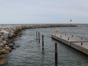 The breakwall at Belle River Marina is shown in this 2015 file photo.