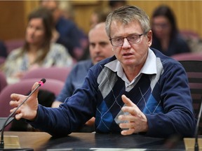 Borys Sozanski of Toronto speaks during Windsor city council meeting on Nov. 20, 2017. Sozanski owns several rental units in Windsor and was speaking on the residential rental licensing issue.