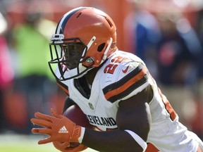 In this Oct. 1, 2017, photo, Cleveland Browns' Jabrill Peppers returns a kickoff against the Cincinnati Bengals during an NFL football game in Cleveland. Peppers is back after missing two games with toe problems, and this weekend's game against the Detroit Lions is near where he spent his college days. Peppers was a star at Michigan.