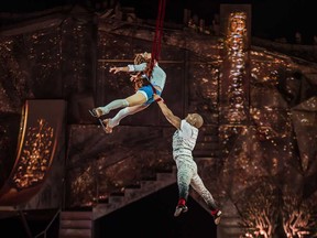 A scene from Cirque du Soleil's Crystal - a new show combining acrobatics and ice skating. Crystal comes to the WFCU Centre Jan. 3 to 7, 2018.