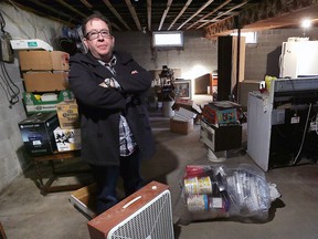 Brian Friend is shown in the basement of his parents’ home on Old Tecumseh Road in Lakeshore on Thursday. The finished basement suffered heavy damage during the flooding in late August. Friend is encouraged that MPP Taras Natyshak is introducing a private members bill that would eliminate insurance loopholes which allow those companies to avoid paying flood claims.