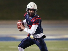 Quaterback Jake Heydon will lead the Holy Names Knights against top-ranked London South in Tuesday's OFSAA Western Bowl in Hamilton. (DAN JANISSE/The Windsor Star)