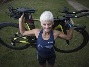Jane MacLeod, who recently placed fourth in her age group at the Ironman World Championship, is shown at her Windsor home on Nov. 1, 2017.