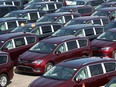 This photo shows 2017 Chrysler Pacificas at the Windsor Assembly Plant.