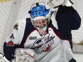 Windsor Spitfires goalie Mikey DiPietro made 38 saves to help the club to a 3-0 win over the Oshawa Generals on Saturday at the WFCU Centre. (DAN JANISSE/The Windsor Star)
Dan Janisse