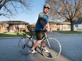 Anthony Ventimiglia is shown on his bike on Friday, November 24, 2017 near his west Windsor home. He says cars with tinted windows can be hazardous to cyclists.