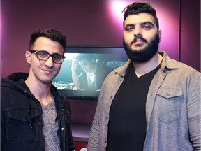 Stiven Agoubi, left, and Jendo Shabo produced hard hitting videos for the Windsor Youth Centre. The partners in Moonjump filmed and edited the videos that highlight the crisis of youth homelessness. They are shown in the Windsor Star News Cafe on Monday, November 27, 2017, where a press conference was held to launch the video campaign.