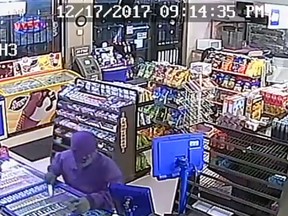 Windsor police have released surveillance video of a robbery that occurred around 9:30 p.m. on Dec. 17, 2017 at a convenience store in the 500 block of Mill Street.