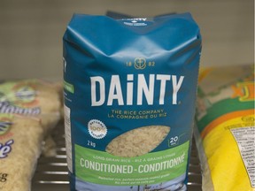 Dainty Foods' new line of rice is sold in packages that stand up on the shelf, as opposed to lie down.