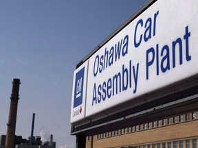 The General Motors Oshawa assembly plant is seen in Oshawa.