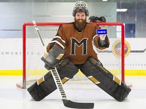 Mark Manning, creator of the app GoalieUp, poses for a portrait at a local hockey rink in Montreal, Sunday, December 17, 2017.