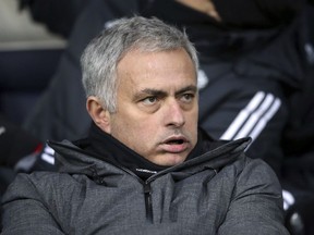 Manchester United manager Jose Mourinho prior to the English Premier League soccer match against West Bromwich Albion at The Hawthorns, West Bromwich, England, Sunday Dec. 17, 2017.