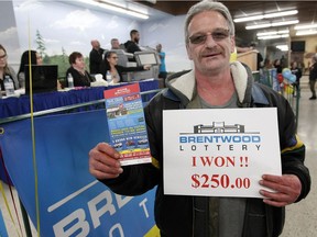 Lucky Patrice Brouillard of Windsor was the first in-house winner at Saturday's Brentwood Lottery draw.