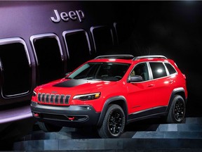 The 2019 Jeep Cherokee is introduced during a press preview at the 2018 North American International Auto Show (NAIAS) in Detroit, Mich. on January 16, 2018. Car makers appealed to Americans' deep love of SUVs and trucks on at the Detroit Auto Show, unveiling a host of choices from luxurious to utilitarian, while also beefing up the humble sedan.