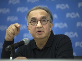 FCA CEO Sergio Marchionne speaks to the media during the North American International Auto Show in Detroit, MI, on Jan. 15, 2018.