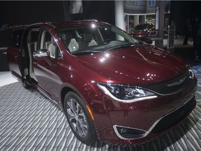 The Windsor-built Pacifica Limited, on display at the North American International Auto Show in Detroit, is shown Monday, Jan. 15, 2018.