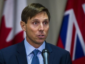 Ontario PC Leader Patrick Brown addresses allegations against him at Queen's Park in Toronto, on Jan. 24, 2018 and resigned just hours later.