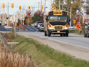 A school bus travelling on Manning Road in Tecumseh is shown in this November 2017 file photo.