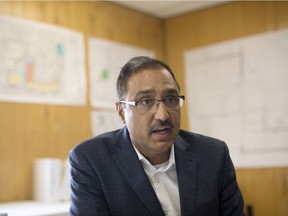 Minister of Infrastructure and Communities, Amarjeet Sohi, discusses the progress towards building the Gordie Howe International Bridge, Jan. 22, 2018.