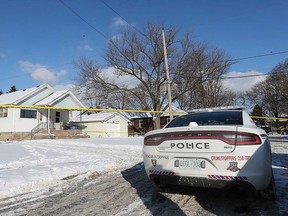A Windsor police vehicle and crime scene tape in the 2000 block of Union Street on the morning of Dec. 30, 2017.