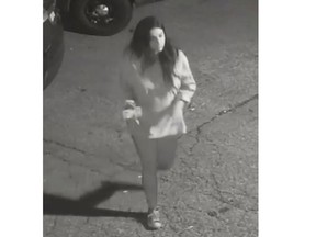 Windsor police have released a surveillance photo of a woman who hit another person with her car after a heated confrontation on Nov. 24, 2017.