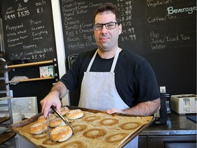 Tristan Fehrenbach, owner of The Earnest Bagel in Windsor, ON. is shown at the Dougall Ave. store on Tuesday, February 27, 2018. After five successful years in business he has decided to shut it down.