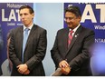 Ontario PC leadership candidate Patrick Brown, left, is shown on Saturday, February 24, 2018, at the opening of the campaign headquarters of Windsor Tecumseh PC candidate Mohammad Latif, shown on his right.