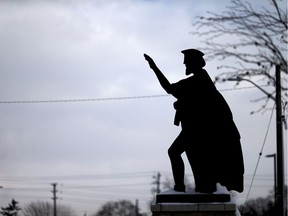 A statue of Giovanni Caboto is pictured outside the club on Tecumseh Road East on Feb. 7, 2018.