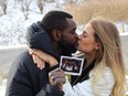 Melissa Bishop and her husband Osi Nriagu posted this photo on Twitter announcing her pregnancy.  Twitter photo.