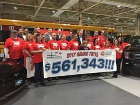 Ford Windsor Operations and UNIFOR locals 200 and 240 raised more than $560,000 for United Way through the Employee Drive Our Community Forward Campaign.