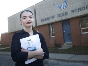 Rita Jabbour, assistant planner for the Town of Essex, is pictured outside the former Harrow High School, Tuesday, February 27, 2018.