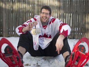 Matthew Cormier, 26, holds his Special Olympic Winter Games medals in snowshoeing on Jan. 31, 2018. His next goal is to compete for medals in the Summer Games in Dubai.
