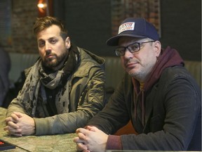 Our Lady Peace frontman Raine Maida (L) and Matthew Good were at at the Rivoli in Toronto, Ont. on Jan. 22, 2018. The duo are setting out on an 18-date across Canada tour which commences March 1 in St. John's NL .