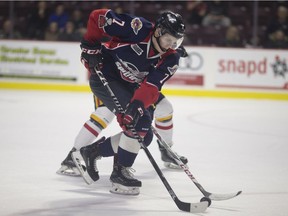 Windsor Spitfires centre Tyler Angle scored with 90 seconds left in regulation to force overtime and then set up the overtime winner by Daniel D'Amico in Sunday's 4-3 win over the Saginaw Spirit at the WFCU Centre.