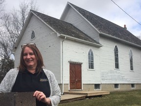 Lisa Wacheski, curator and manager of education at the Canadian Transportation Museum and Heritage Village, which has begun an online fundraising campaign to restore its 1885 Bethel United Church, shown here on March 13, 2018.