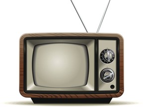 Illustration of the good old retro TV without remote control. More Canadians switching to Netflix.