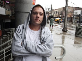 Ryan Langlois, 25, shown after being released from the South West Detention Centre in Windsor on Feb. 20, 2018, has been seeking treatment to end the cycle of drug abuse, criminal activity and incarceration.