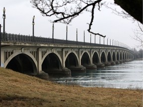 The Belle Isle bridge is seen in Detroit, Mich.