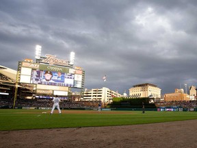 Comerica Park in Detroit during an overcast day in June 2016.