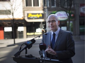 MPP Steven Del Duca, Minister of Economic Development and Growth, announces funding through the new Main Street Revitalization Initiative, in downtown Windsor, Thursday, March 15, 2018.