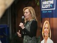 Ontario PC leadership candidate Christine Elliot speaks to party supporters at Colasanti's Tropical Gardens in Kingsville on March 1, 2018.