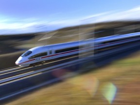 A special Inter City Express train of Deutsche Bahn drives along the new fast railway track between Munich and Berlin in Erfurt, Germany on Dec. 8, 2017. The Ontario government is pushing ahead with a plan to link Windsor and Toronto with high speed rail service.