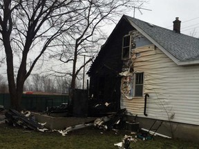 The aftermath of a house fire in the 200 block of County Road 31 near Leamington on March 1, 2018.