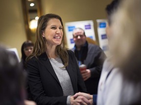 Ontario PC leadership candidate Caroline Mulroney meets with potential supporters during a meet and greet at the Ciociaro Club on March 3, 2018. Mulroney was joined by Adam Ibrahim, the PC candidate for Windsor West
