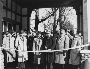Point Pelee opening ceremony for the first paved road in 1949.